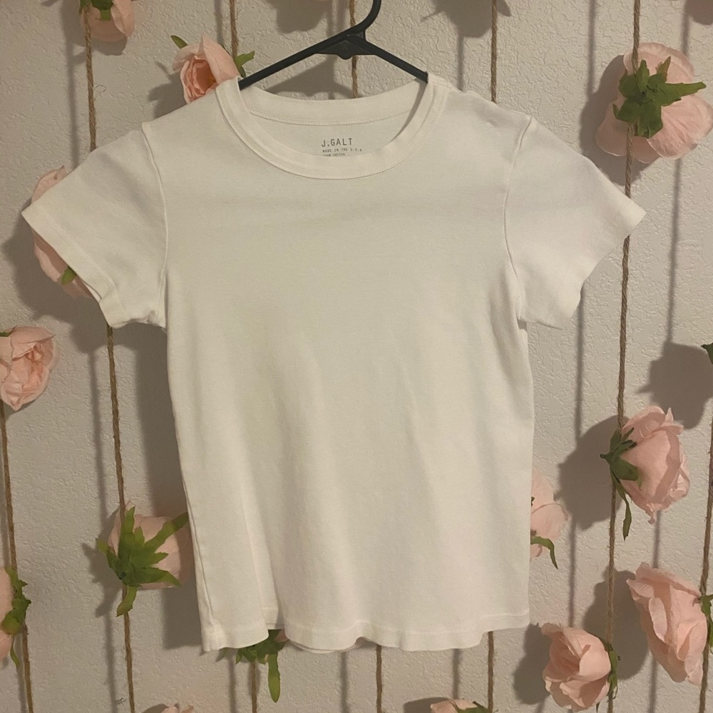 J. Galt (Brandy) Fitted Cropped White Shirt